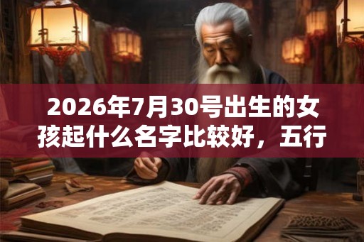 2026年7月30号出生的女孩起什么名字比较好，五行属什么