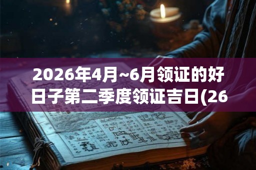 2026年4月~6月领证的好日子第二季度领证吉日(26天)