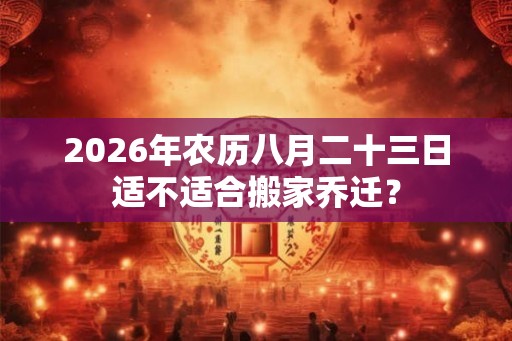 2026年农历八月二十三日适不适合搬家乔迁？