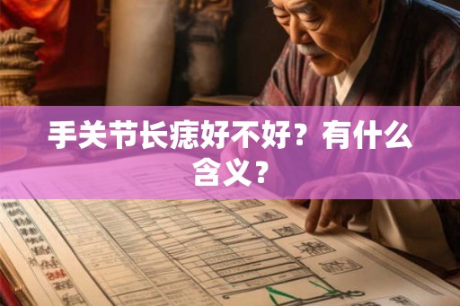 手关节长痣好不好？有什么含义？