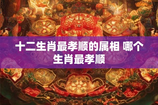 十二生肖最孝顺的属相 哪个生肖最孝顺