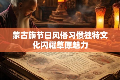 蒙古族节日风俗习惯独特文化闪耀草原魅力