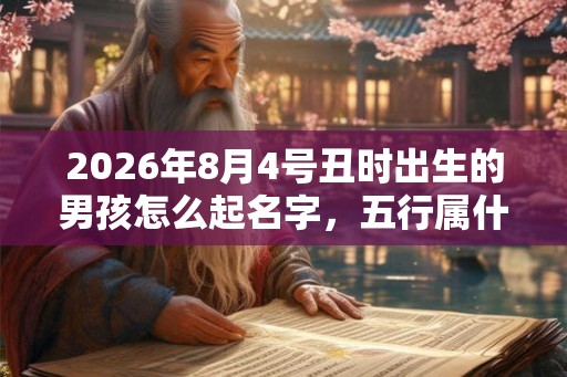 2026年8月4号丑时出生的男孩怎么起名字，五行属什么