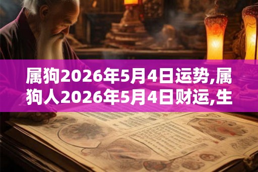 属狗2026年5月4日运势,属狗人2026年5月4日财运,生肖狗2026年5月4日运势