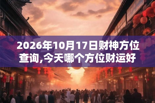 2026年10月17日财神方位查询,今天哪个方位财运好
