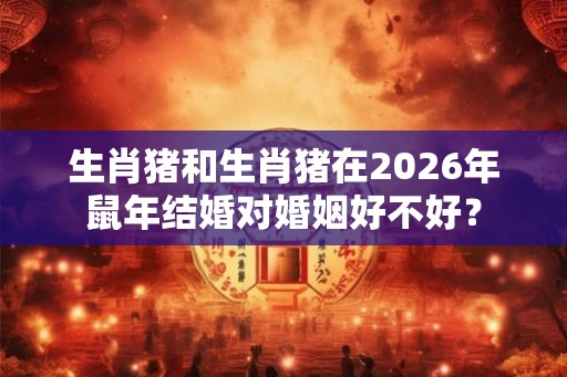 生肖猪和生肖猪在2026年鼠年结婚对婚姻好不好？