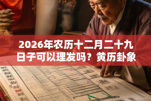 2026年农历十二月二十九日子可以理发吗？黄历卦象好吗？