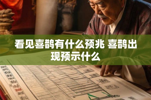 看见喜鹊有什么预兆 喜鹊出现预示什么