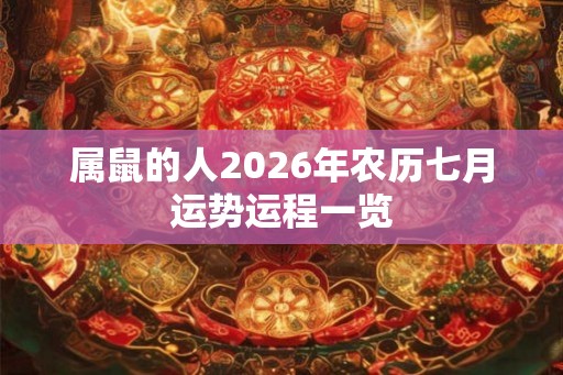 属鼠的人2026年农历七月运势运程一览