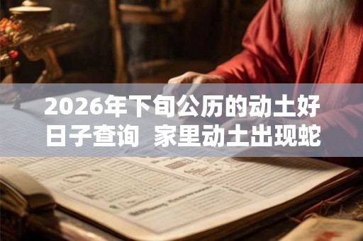 2026年下旬公历的动土好日子查询  家里动土出现蛇好吗