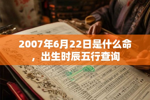 2007年6月22日是什么命，出生时辰五行查询