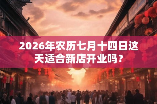 2026年农历七月十四日这天适合新店开业吗？