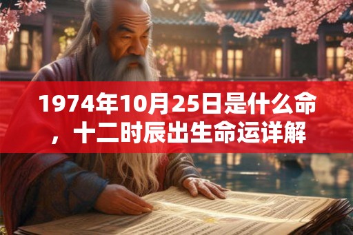 1974年10月25日是什么命，十二时辰出生命运详解