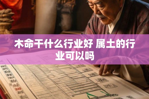 木命干什么行业好 属土的行业可以吗