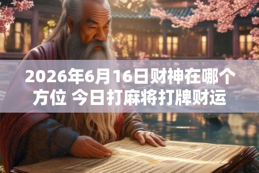2026年6月16日财神在哪个方位 今日打麻将打牌财运方位