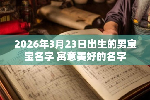2026年3月23日出生的男宝宝名字 寓意美好的名字