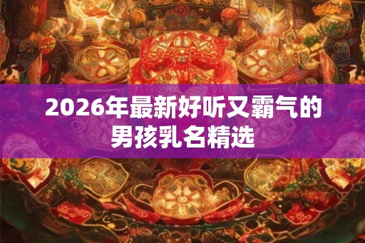 2026年最新好听又霸气的男孩乳名精选