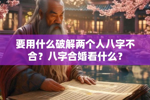 要用什么破解两个人八字不合?八字合婚看什么? 要用什么破解两个人八字不合?八字合婚看什么?