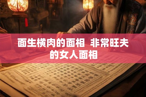 面生横肉的面相  非常旺夫的女人面相
