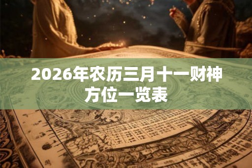2026年农历三月十一财神方位一览表