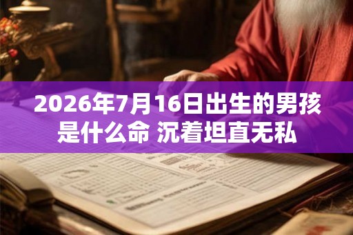 2026年7月16日出生的男孩是什么命 沉着坦直无私