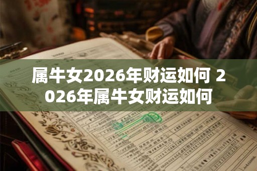 属牛女2026年财运如何 2026年属牛女财运如何