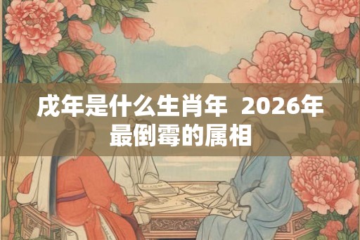 戌年是什么生肖年  2026年最倒霉的属相