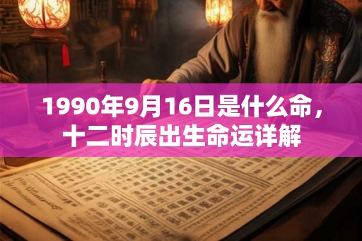 1990年9月16日是什么命，十二时辰出生命运详解
