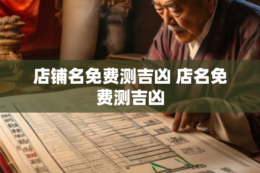 店铺名免费测吉凶 店名免费测吉凶