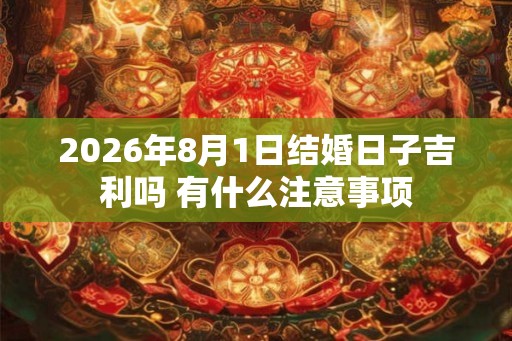 2026年8月1日结婚日子吉利吗 有什么注意事项