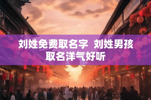 刘姓免费取名字  刘姓男孩取名洋气好听