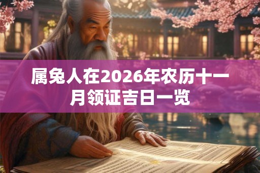 属兔人在2026年农历十一月领证吉日一览