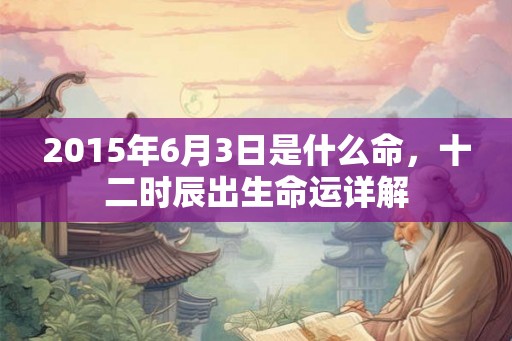 2015年6月3日是什么命，十二时辰出生命运详解