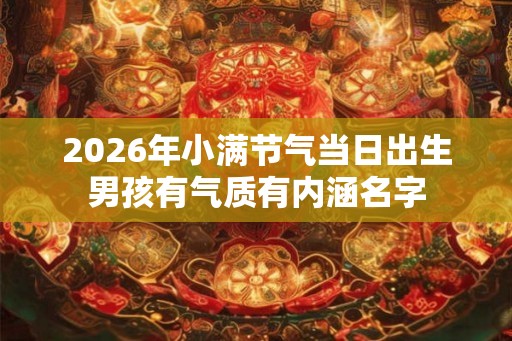 2026年小满节气当日出生男孩有气质有内涵名字 2026年小满节气当日出生男孩有气质有内涵名字