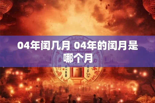 04年闰几月 04年的闰月是哪个月