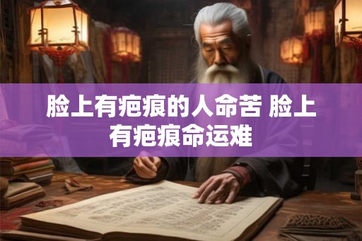 脸上有疤痕的人命苦 脸上有疤痕命运难