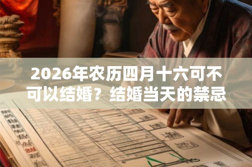 2026年农历四月十六可不可以结婚?结婚当天的禁忌? 2026年农历四月十六可不可以结婚?结婚当天的禁忌?