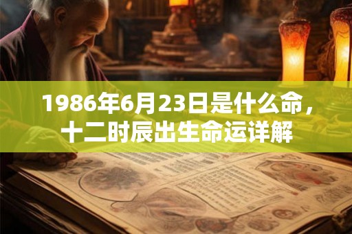 1986年6月23日是什么命，十二时辰出生命运详解