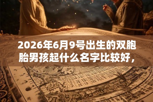 2026年6月9号出生的双胞胎男孩起什么名字比较好，五行属什么