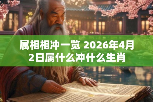 属相相冲一览 2026年4月2日属什么冲什么生肖