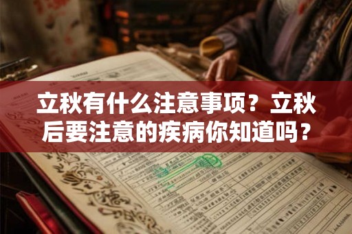 立秋有什么注意事项？立秋后要注意的疾病你知道吗？