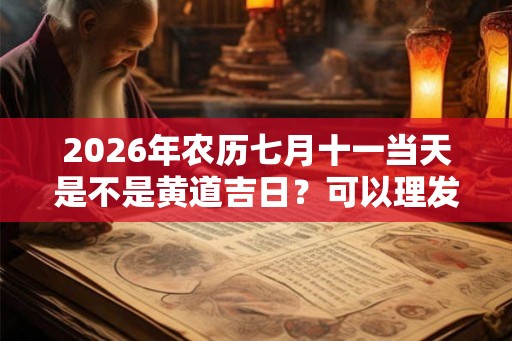 2026年农历七月十一当天是不是黄道吉日？可以理发吗？