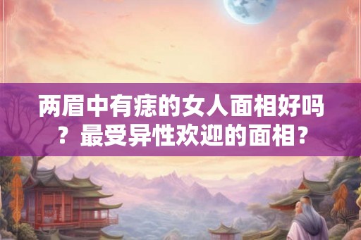 两眉中有痣的女人面相好吗？最受异性欢迎的面相？