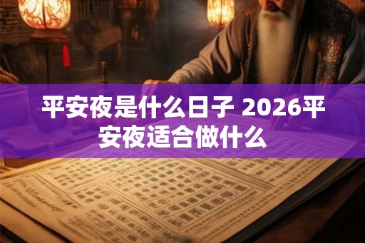 平安夜是什么日子 2026平安夜适合做什么