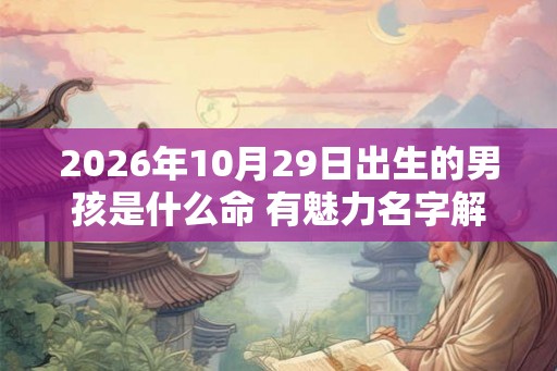 2026年10月29日出生的男孩是什么命 有魅力名字解析