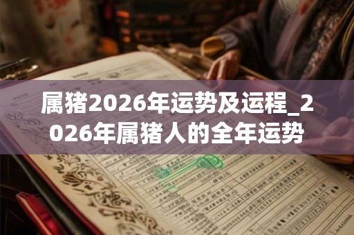 属猪2026年运势及运程_2026年属猪人的全年运势