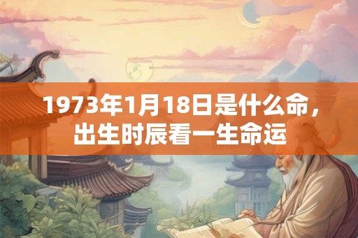1973年1月18日是什么命，出生时辰看一生命运