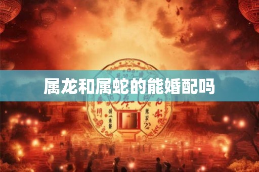 属龙和属蛇的能婚配吗