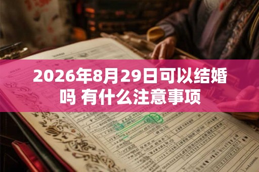 2026年8月29日可以结婚吗 有什么注意事项 2026年8月29日可以结婚吗 有什么注意事项