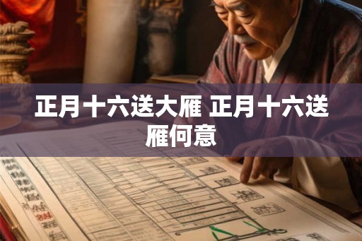 正月十六送大雁 正月十六送雁何意